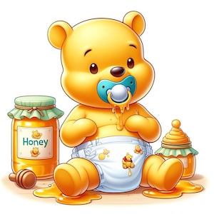 Pu Bär PNG, Familie Png, Urlaubshitze PNG, Kinder T-Shirt-Design, Baby-Design, Baby T-Shirt PNG