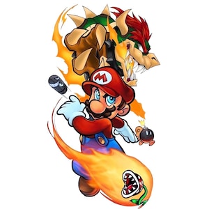 Super Mario PNG | Le feu de Mario et Bowser PNG | Clipart Super Mario | Sublimation d'anniversaire de joueur | Téléchargement numérique | Conception imprimable pour les enfants