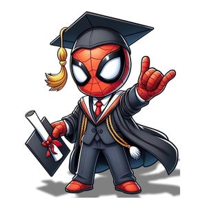 Spiderman Graduation PNG | Cute Graduation | Senior Class 2025 Graduation PNG, Superhero Graduation 2025 Png, Graduation 2025 | Spidey Grad