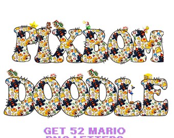 Super Mario Alphabet PNG-Schrift | Kids Party Decor (Digitaler Download)