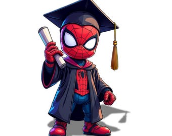 Spiderman Graduation PNG | Superhero Clipart (Instant Download) 2026 Graduate