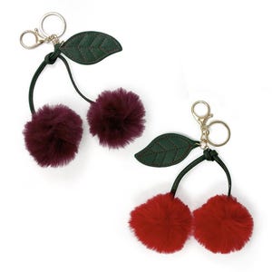 Cerejas Pom-Pom, Suprimentos para Artesanato DIY, Lindo Pingente para Planejador – Lindo Pingente para Bolsa, Pingente para Planejador, Acessórios para AirPods e iPhone, Suprimentos para Artesanato DIY