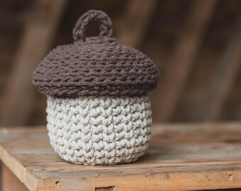 Crochet acorn basket "Manne" / beginner friendly / Virkad ekollonkorg "Manne" Swedish and US-terms!