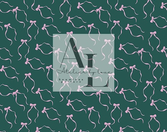 Coquette Bows Seamless Pattern, Girly Fabric Print (Digital Download)
