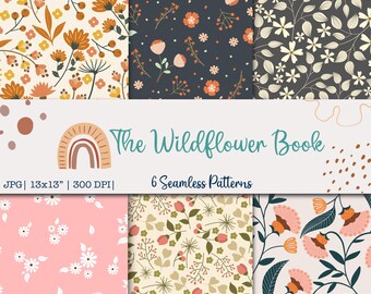 Floral Seamless Pattern | Hand-Drawn Flower Background (Digital Paper)