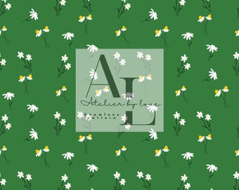 Daisy Floral Seamless Pattern, Ditsy Flower Design (Digital Paper)