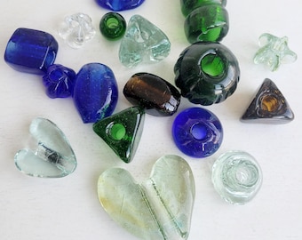 Handgemachte grobstrick Recyclingglas Perlen zum Basteln