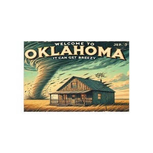 Cartão postal - Oklahoma, cartões comemorativos vintage, presentes de papelaria, decoração para casa, itens colecionáveis com tema de tornado