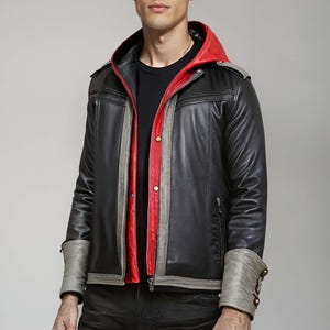 Inspired  By Sora KH4 Cosplay Hooded Leather Jacket