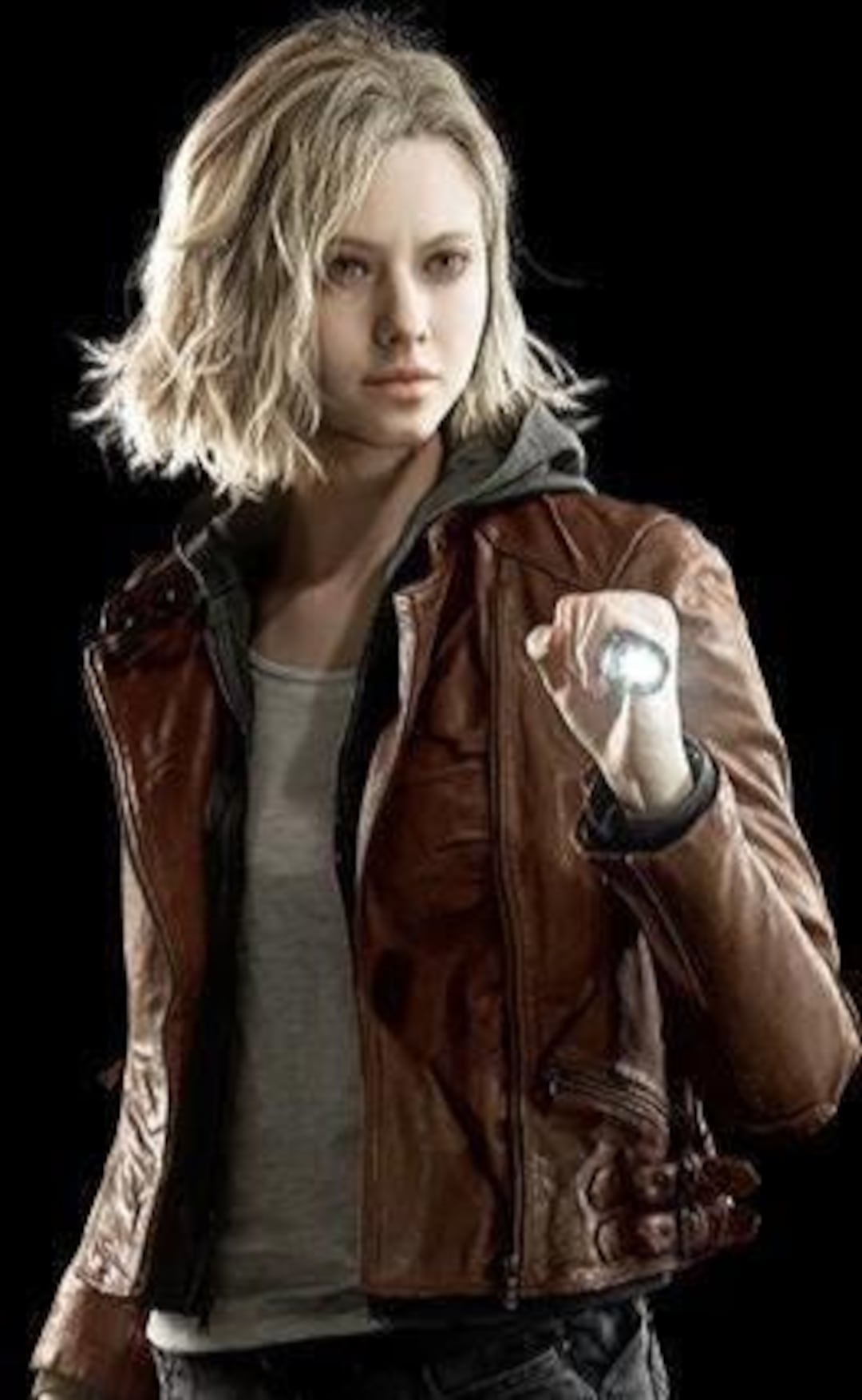 RE4 Remake Ashley Graham Jacket Real Leather Brown Biker