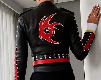 Inspired By Masterpost Shadow Jacket, Cosplay Black Leather Jacket