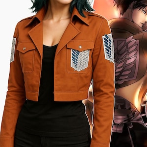 AOT Scouts Regiment Leather Jacket, Anime  Inspired Unisex Cosplay Jacket