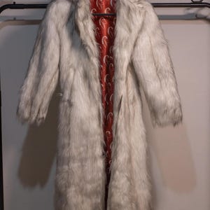 Inspired SNL Ryan Gosling Faux Fur Coat,  Halloween Halloween White Faux Fur Long Cosplay Coat