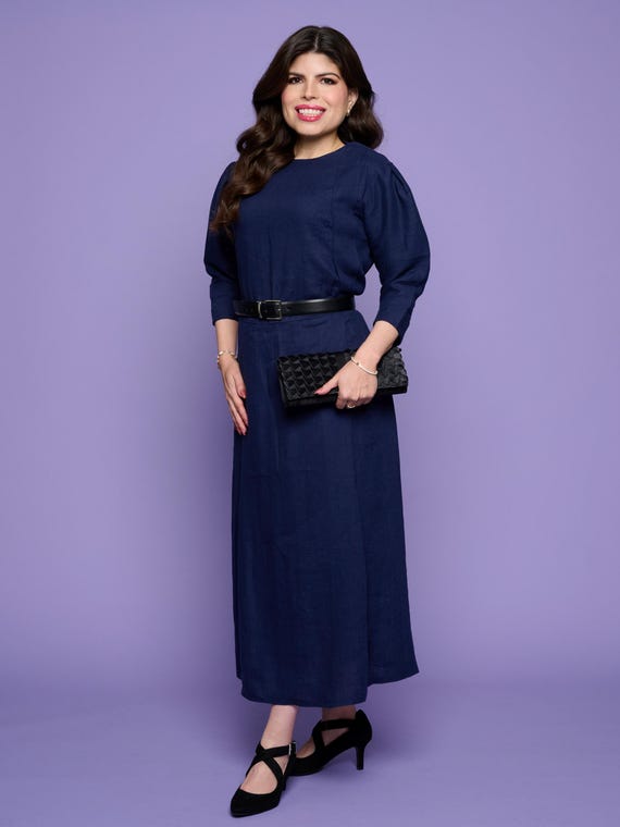 The Royalty Dress – Royal Blue Modest Maxi Dress, Elegant Long Sleeve Gown for Pastors and Gala Events