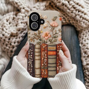 Funda para teléfono con bordado floral: un regalo ideal para un ratón de biblioteca