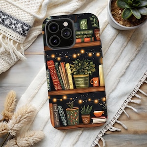 Funda para teléfono con estantería Bookworm: un regalo acogedor para los amantes de los libros