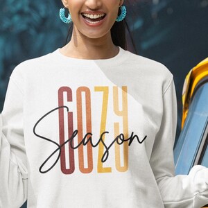 Cozy season Sweatshirt for Autumn & Halloween, crewneck fall sweater