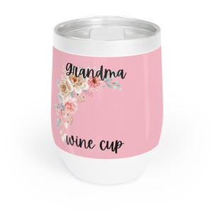 Personalisierter Wein Oma Becher, individuelle Geschenke für Oma, Becher mit Blumen - Lustige Tasse, Muttertag & Geburtstag Wein Liebhaber Geschenk
