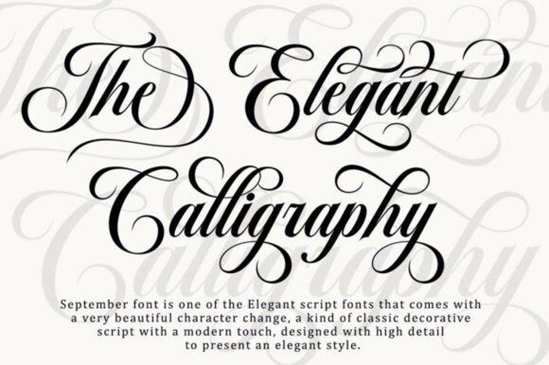 September Font Script Handwritten OTF TTF File Digital Download - Etsy