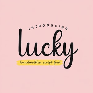 Lucky Handwritten Script Font, Cricut, Procreate Fonts OTF File Digital Download