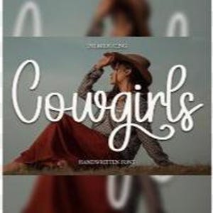 Scriptlettertype cowgirls, westerse cursieve letters (OTF) digitale download