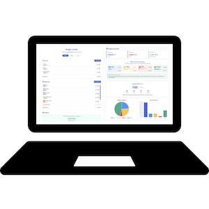 Peut inclure: Un écran d'ordinateur portable affichant une application de suivi de budget avec une interface bleue et blanche. L'application affiche un résumé du budget avec les revenus, les dépenses et les économies. L'écran affiche également un diagramme circulaire et un graphique à barres.