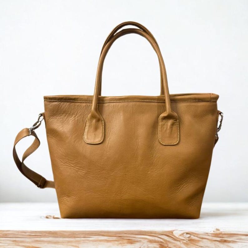 Handmade Real Cowhide Tote Bag: Western Style Leather Shoulder Purse image 2