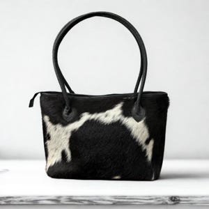 Cowhide Tote Bag, Real Cowhide Hair on Bag Natural Hair on Cowhide Totes Bag, Cowhide Shoulder Bag, Leather Tote Bag Gift For Her