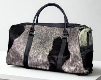 Borsone in pelle di vacchetta – Borsa da viaggio e da palestra fatta a mano