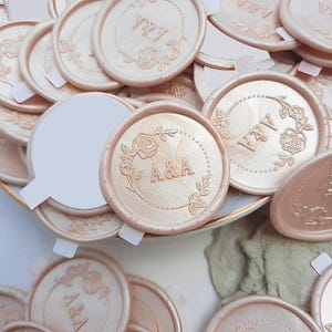 Custom Wax Seal Logo Stickers,Monogram Wax Seals, Wedding Invitation Wax Seals Stickers,Wax Seal Stickers,Handmade Self-Adhesive Wax Seals