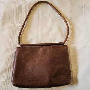 Sac porté épaule Frye vintage en cuir marron