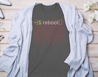 Hacker coder T-Shirt | matrix reboot terminal Tee