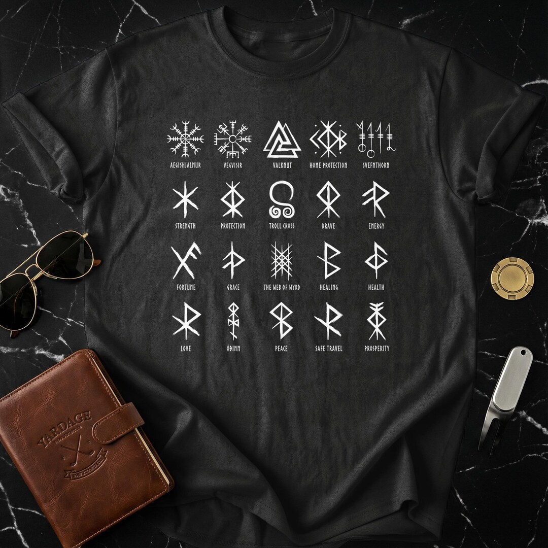 Viking Rune Brand Viking Runes Chart T-shirt | Norse Symbols, Mythology Icons, Sigil T - Etsy