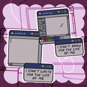 Can't Draw / Can't Write For The Life Of Me Original Sticker || Silly Cute Matte Sticker
