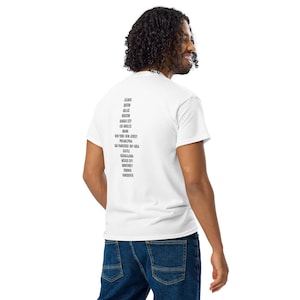 Model wearing 2026 USA World Cup shirt outdoors – demonstrating unisex fit and comfort, suitable for casual wear and fan events.