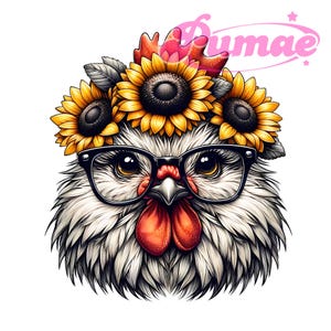 Lustiges Huhn PNG, niedliches Huhn PNG Sublimation, Huhn mit Sonnenbrille, kommerzielle Nutzung, Bauernhofleben, digitaler Download, Huhn-Küken PNG