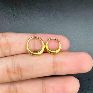 16G Gold Titanium Chunky Septum Ring| Hinged Septum Clicker| Thick Moon Septum Jewelry| Daith Hoop | Minimalist Gold Piercing | Gift for Her