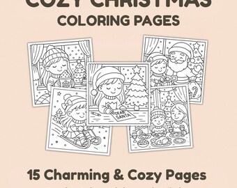 Cozy Christmas Coloring Pages - 15 Charming Holiday Scenes for Girls & Adults