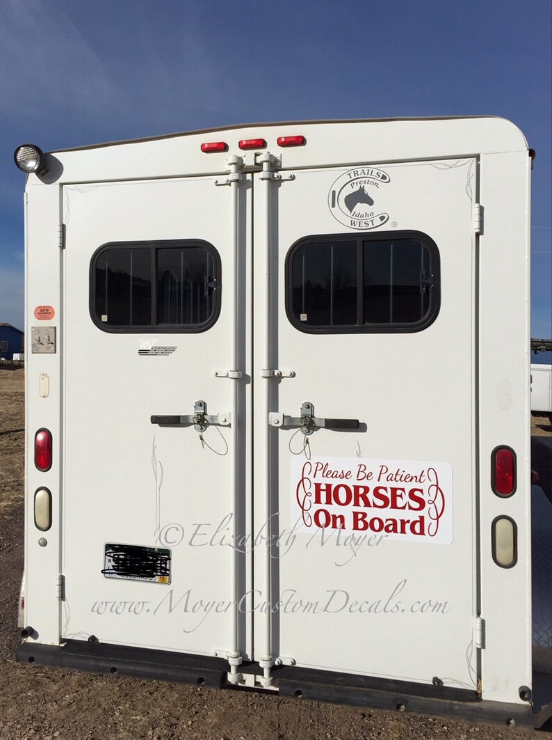 Reflective Horse Trailer Caution Horses Sign Decal Etsy