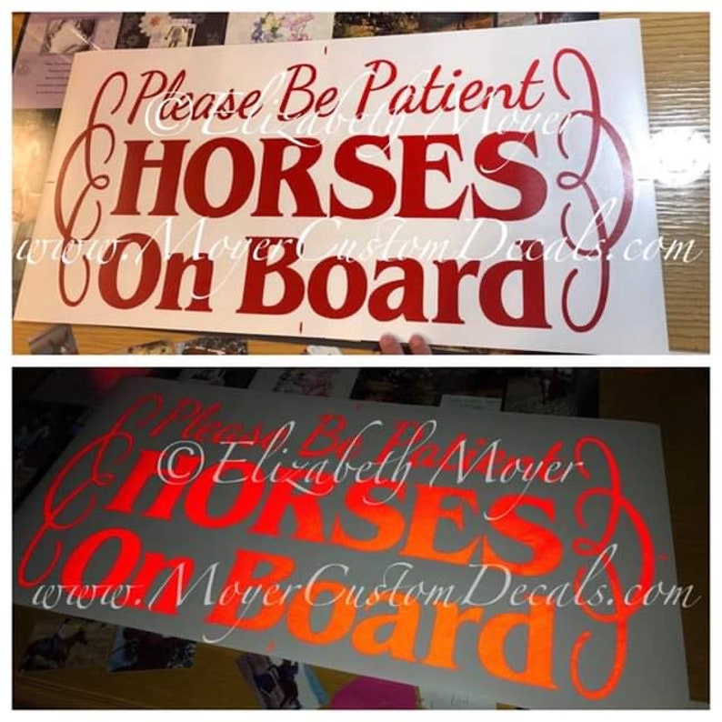 Reflective Horse Trailer Caution Horses Sign Decal Sticker Etsy