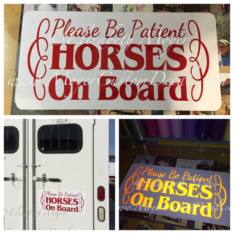 Reflective Horse Trailer Caution Horses Sign Decal Etsy