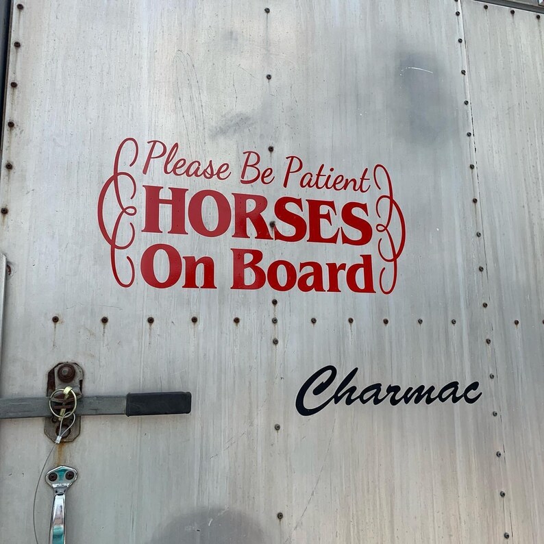 Reflective Horse Trailer Caution Horses Sign Decal Sticker Etsy