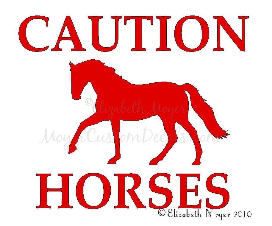 Caution Horses Sticker Horse Safety stickers Horse Trailer caution Graphic 