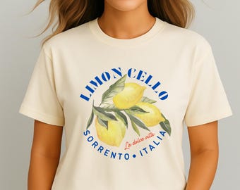 Comfort Colors Limoncello Vintage Tee, Vintage Lemon Shirt, Retro Italian Girl Summer Shirt, Cute Italian Tee, Comfort Colors Vacation Shirt