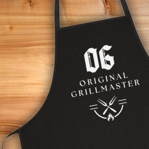 Funny BBQ and Grilling Apron for Dad, Original Grillmaster Cotton Apron, Father&#39;s Day Apron, Humorous Apron, Best Gift For Dad, Gift for Dad