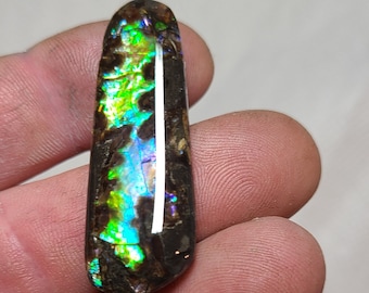 Ammolite Cabochon,  Genuine Canadian Ammolite,  Blue Ammolite Gemstone, Ammolite Cab