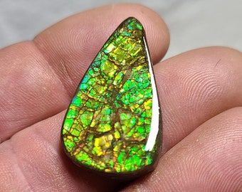 Ammolite Cabochon,  Canadian Ammolite, Ammolite Stone, Ammolite Loose Gem, Bright Ammolite Stone,  Alberta Ammolite