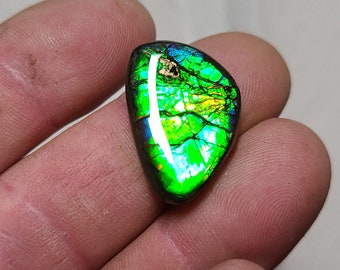 Ammolite Cabochon,  Genuine Canadian Ammolite, Blue Ammolite Gemstone