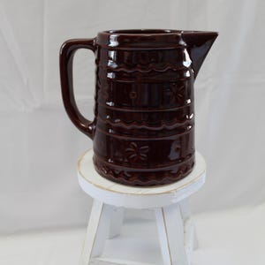 Vintage Marcrest Daisy Dot Brown Stoneware Pitcher