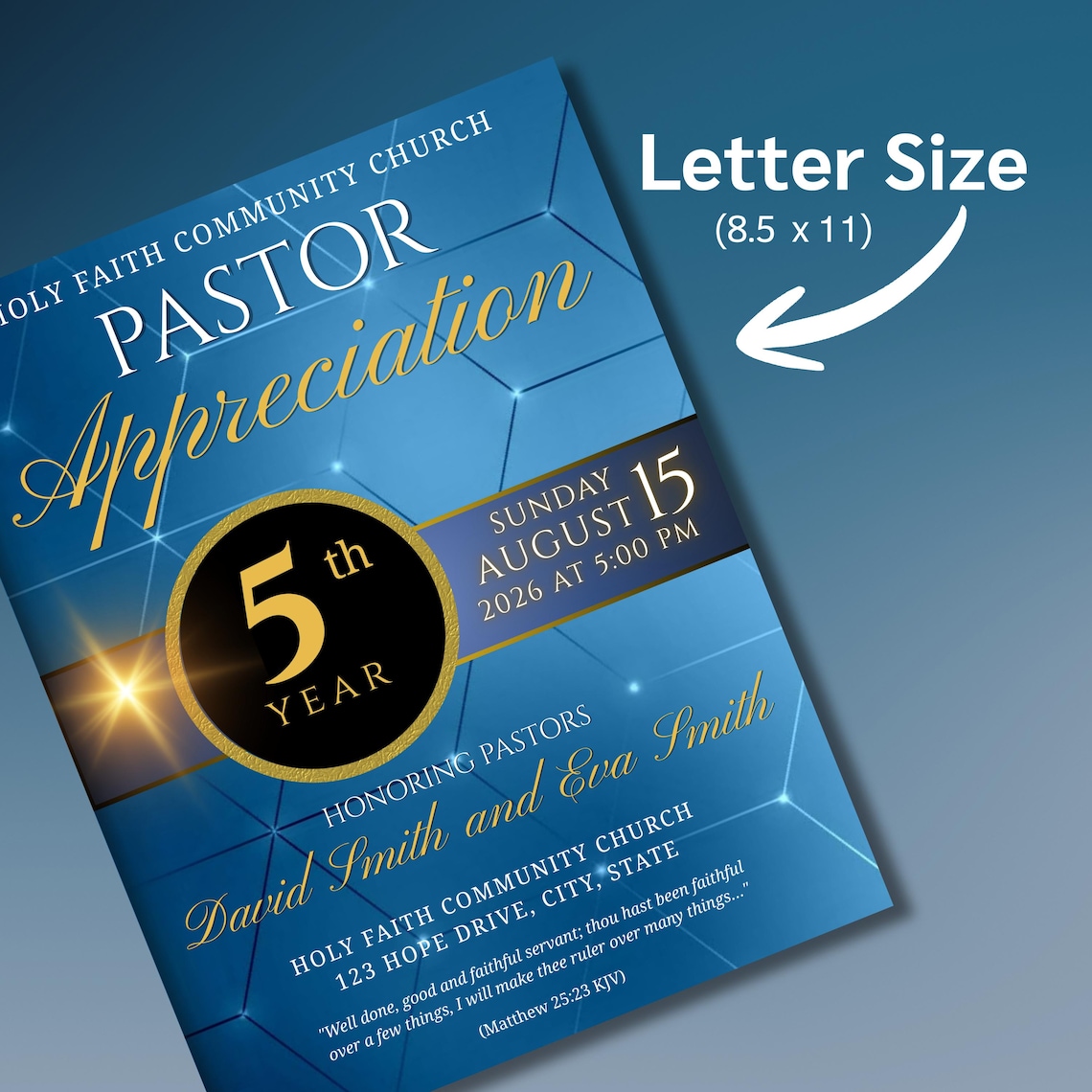 Church Appreciation Program Pastor Appreciation Program Template, Church Anniversary Flyer (digital ...